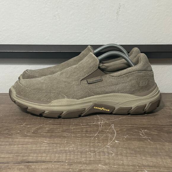Skechers Relaxed Fit Respected Fallston Men’s Slip-On Shoes Size 10 Taupe - Picture 1 of 8